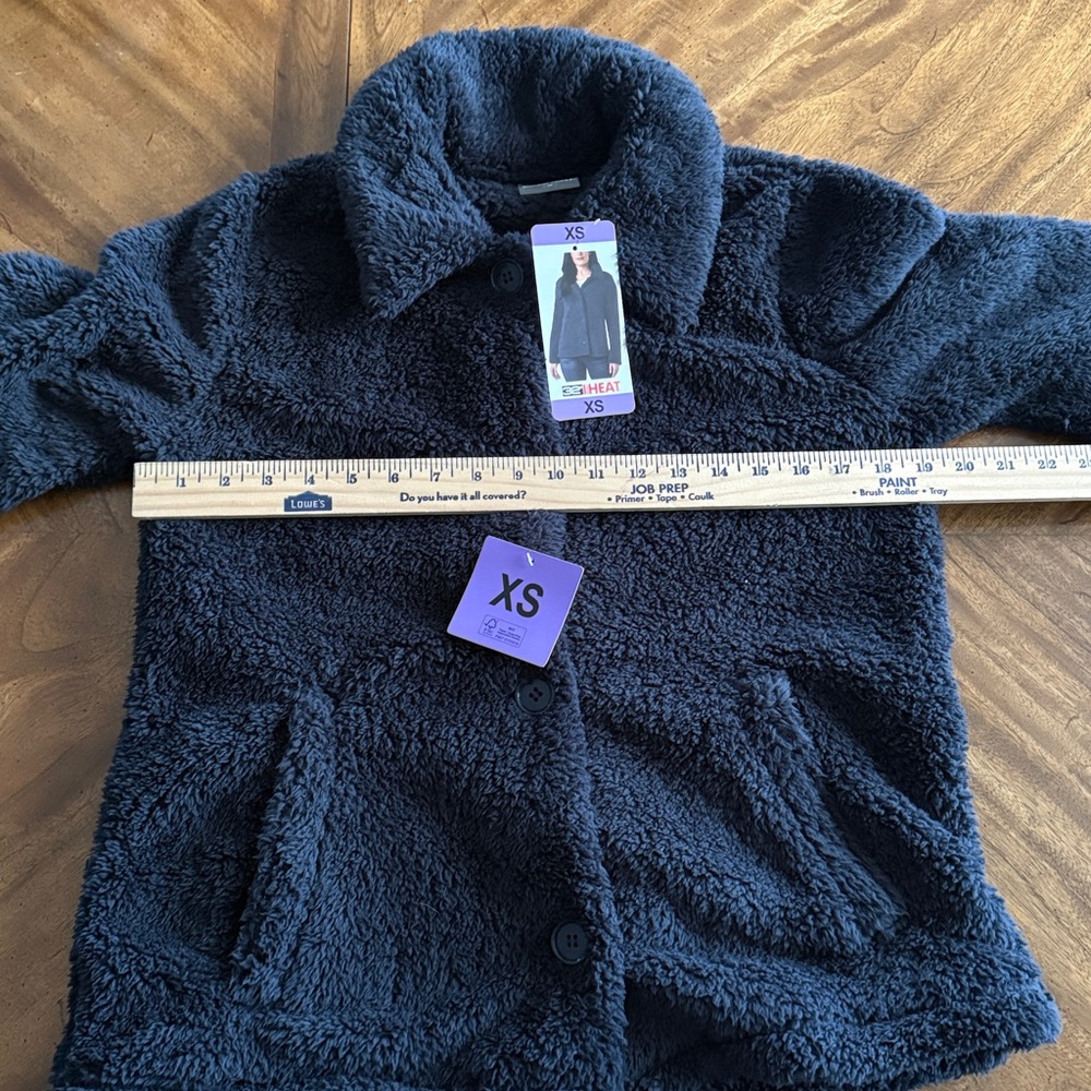 32 Degrees Women’s Button-Up Black Fleece Jacket with pockets, XS NWT Cozy - Picture 4 of 6